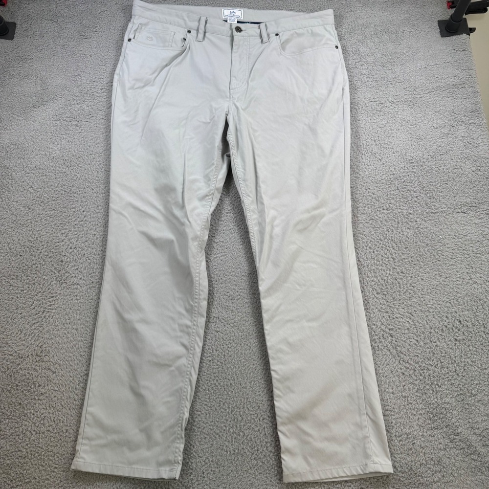 Southern Tide Mens Gray Performance 5-Pocket Pants W40 L31 Stretch Straight Leg